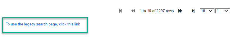 screenshot of the legacy search button at the bottom of the page. 