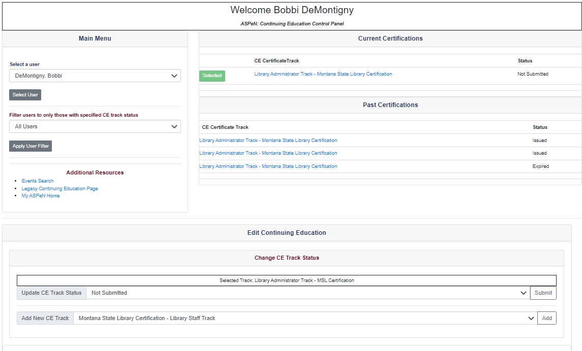 Image of the CE Dashboard
