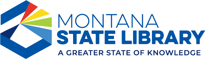 Prism and long tag line logo for Montana State Library. A Greater State of Knowledge.