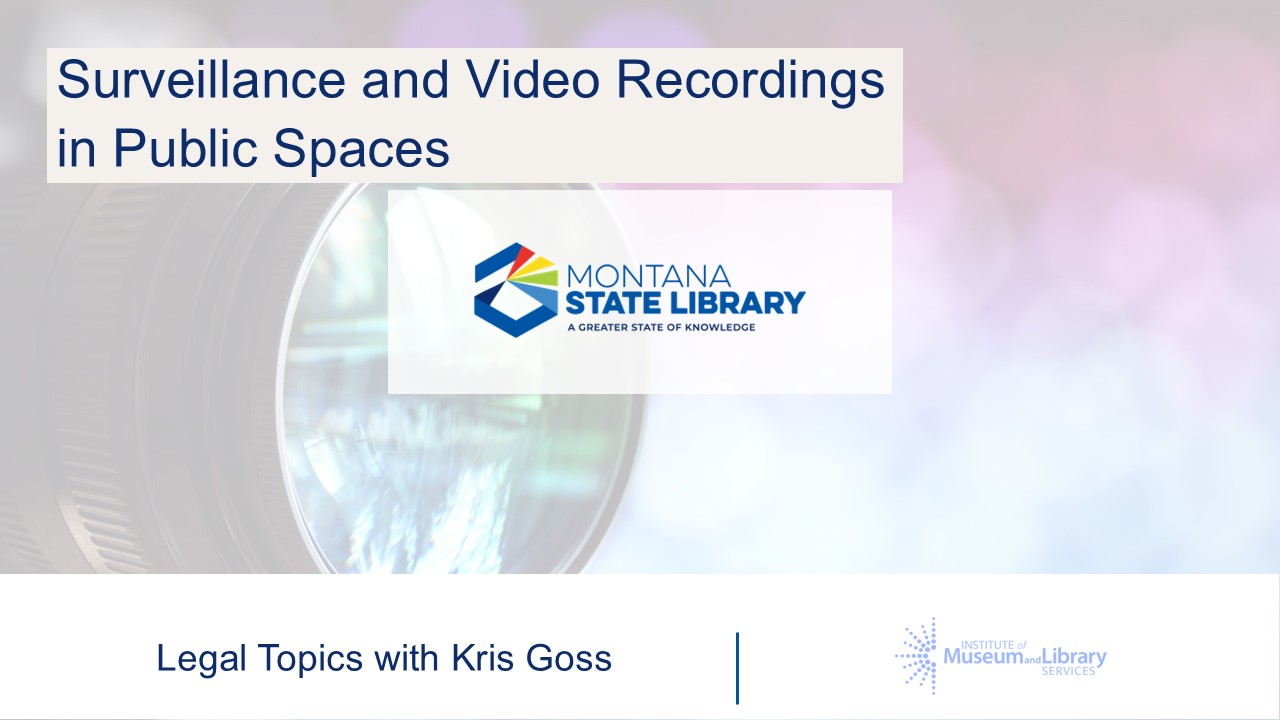 Title slide for webinar on surveillance and video recordings in public spaces