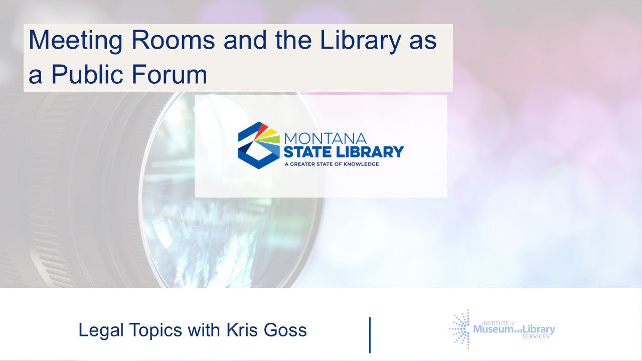 title slide from meeting rooms and the library as a public forum