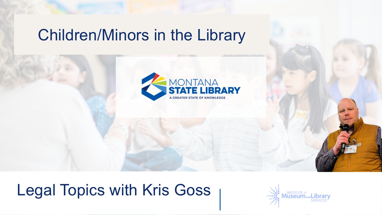 title slide for children/minors in the library webinar