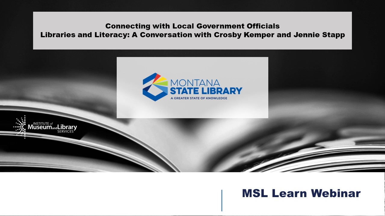 Title slide for Libraries and literacy webinar