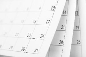 Pages in a monthly calendar