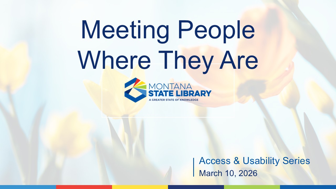 Title slide for Meeting People Where They Are webinar.